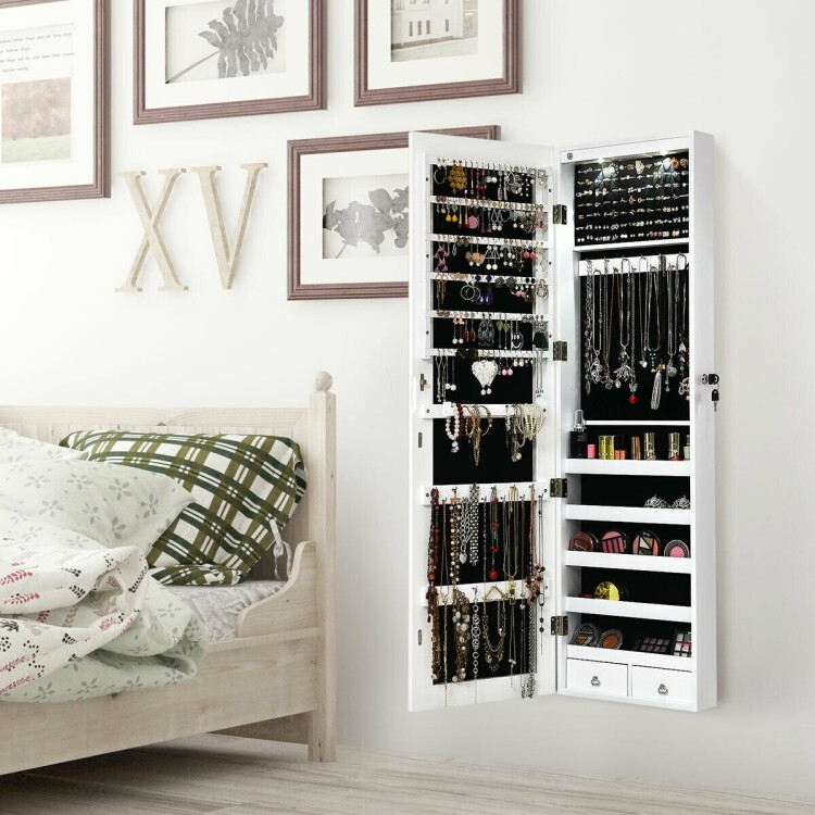 Body Jewelry For You - Jewelry Cabinet Lockable Armoire Storage Wall