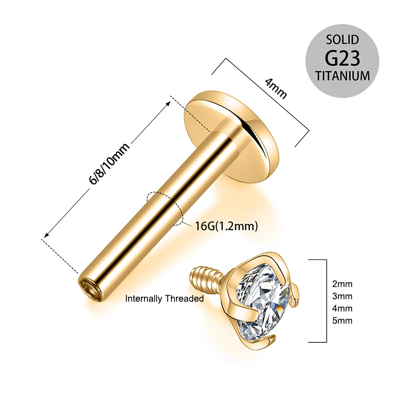 16G Titanium Internally Thread – Body Jewelry Back Bewertung und Preis