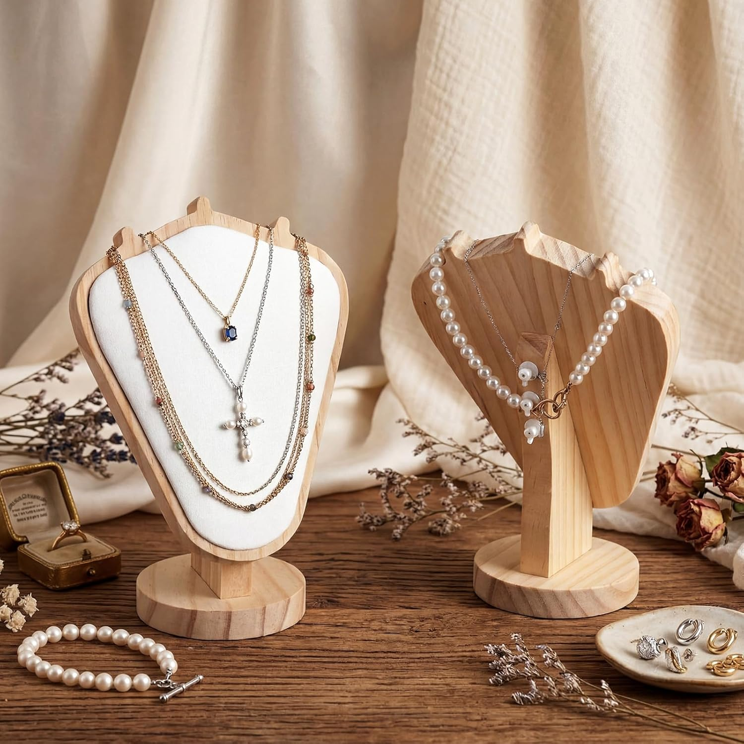 Mannequin Wooden Velvet Neckla – Body Jewelry Holder Bewertung und Preis