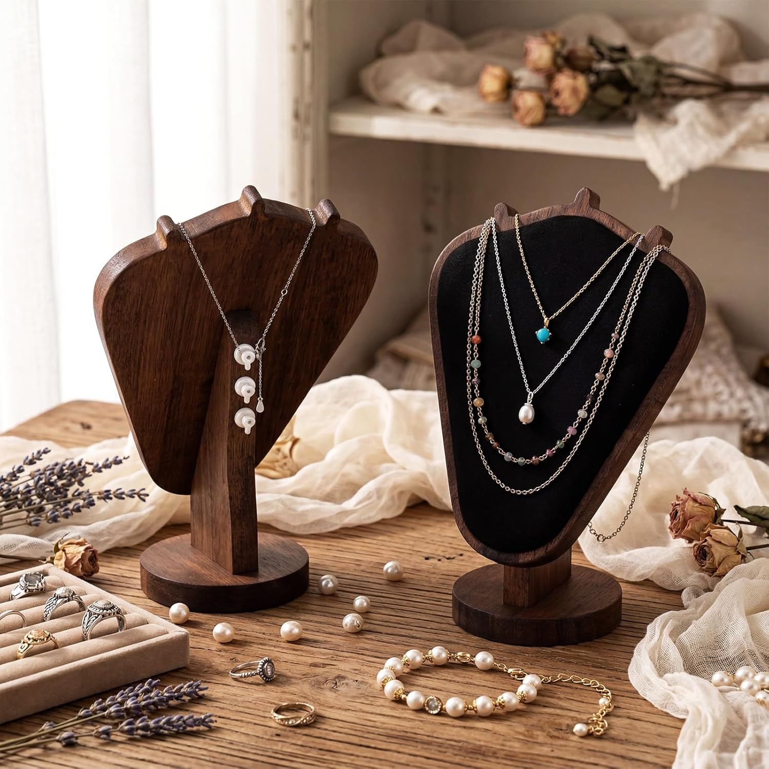 Mannequin Wooden Velvet Neckla – Body Jewelry Holder Bewertung und Preis