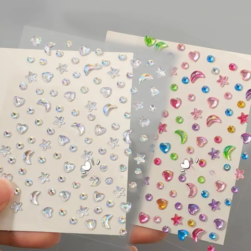 1/2pcs 3D Star Moon Heart Rhin – Body Jewelry Stickers Bewertung und Preis
