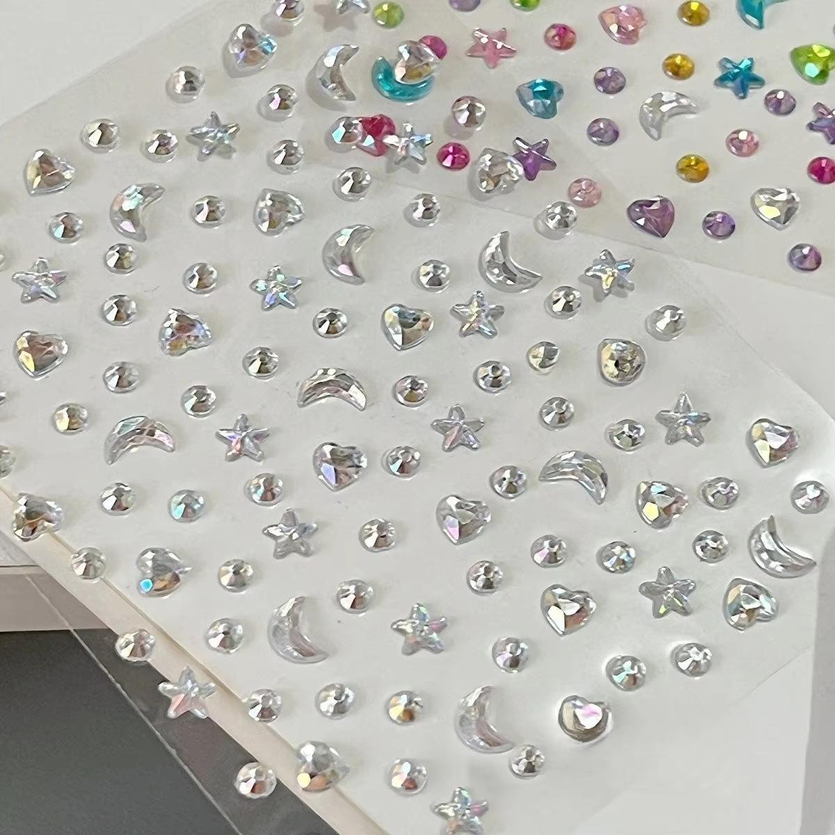 1/2pcs 3D Star Moon Heart Rhin – Body Jewelry Stickers Bewertung und Preis