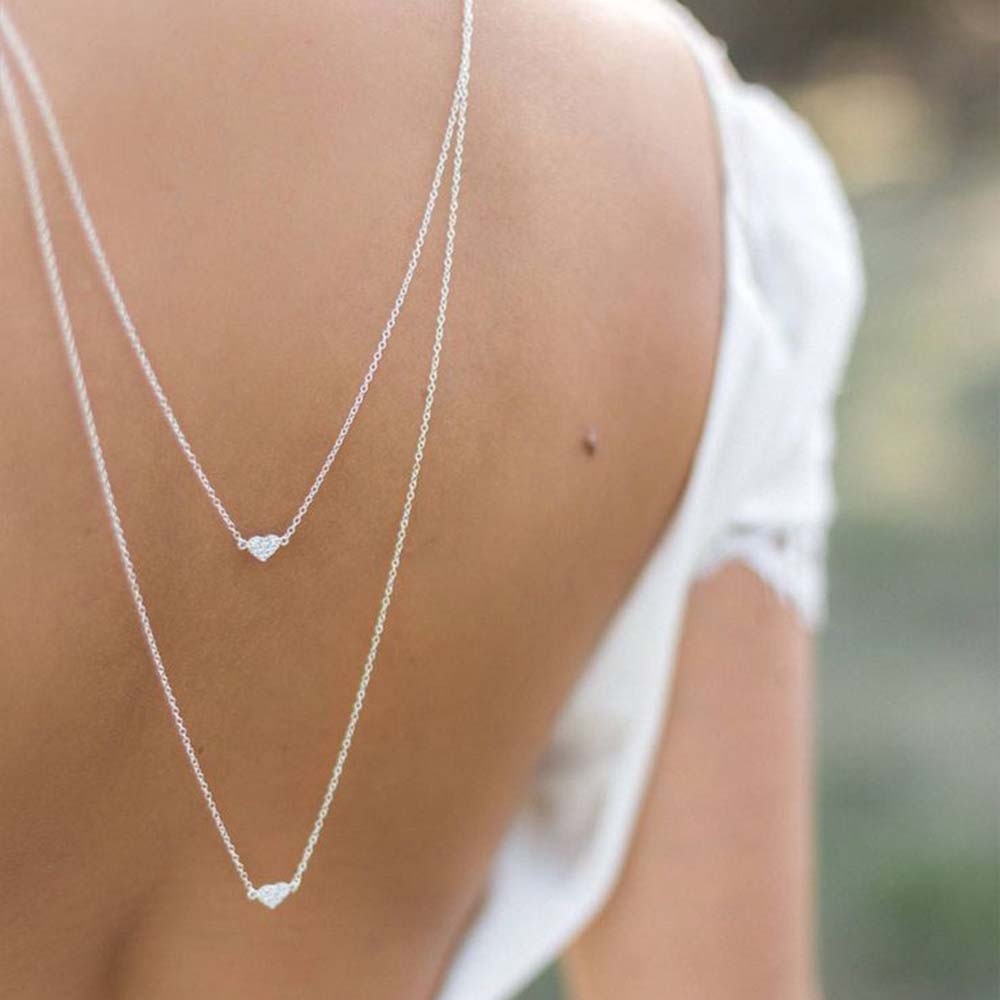 Elegant Double Layer Heart Bac – Body Jewelry Back Bewertung und Preis