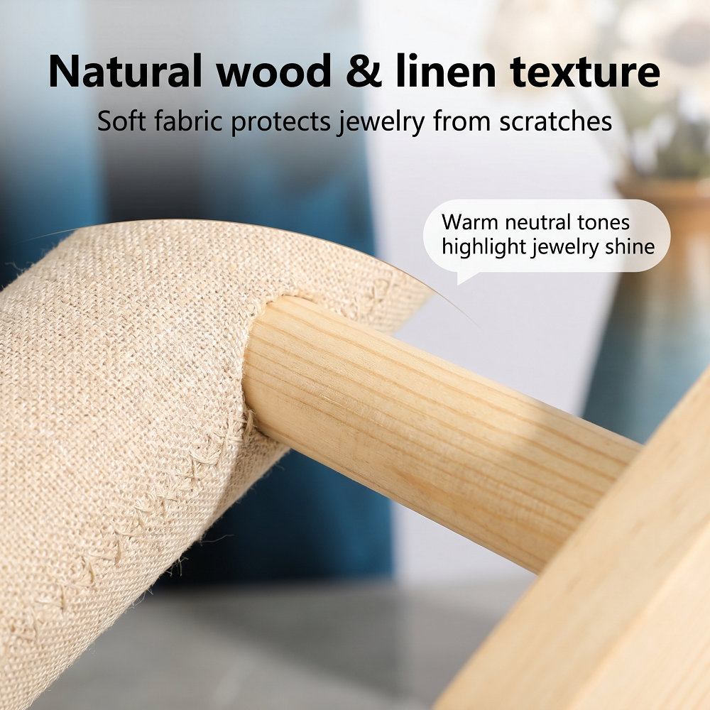 Wood Linen Jewelry Display Sta – Body Jewelry Holder Bewertung und Preis