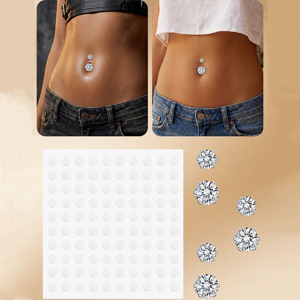 Fake Belly Piercing Cubic Zirc – Body Jewelry Stickers Bewertung und Preis