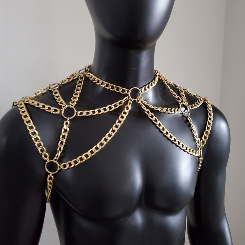 Punk Men Shoulder Body Chain B – Body Jewelry Beach Bewertung und Preis