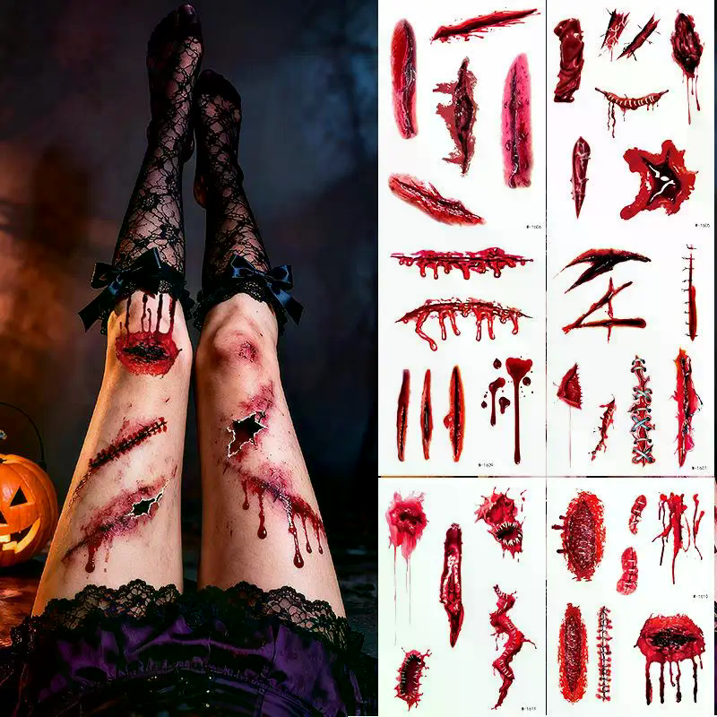 1 Sheets Halloween Scar Tattoo – Body Jewelry Stickers Bewertung und Preis
