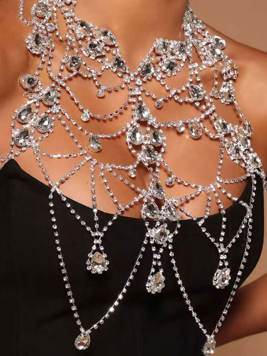 Rhinestone Body Chain Bra Neck – Body Jewelry For You Bewertung und Preis
