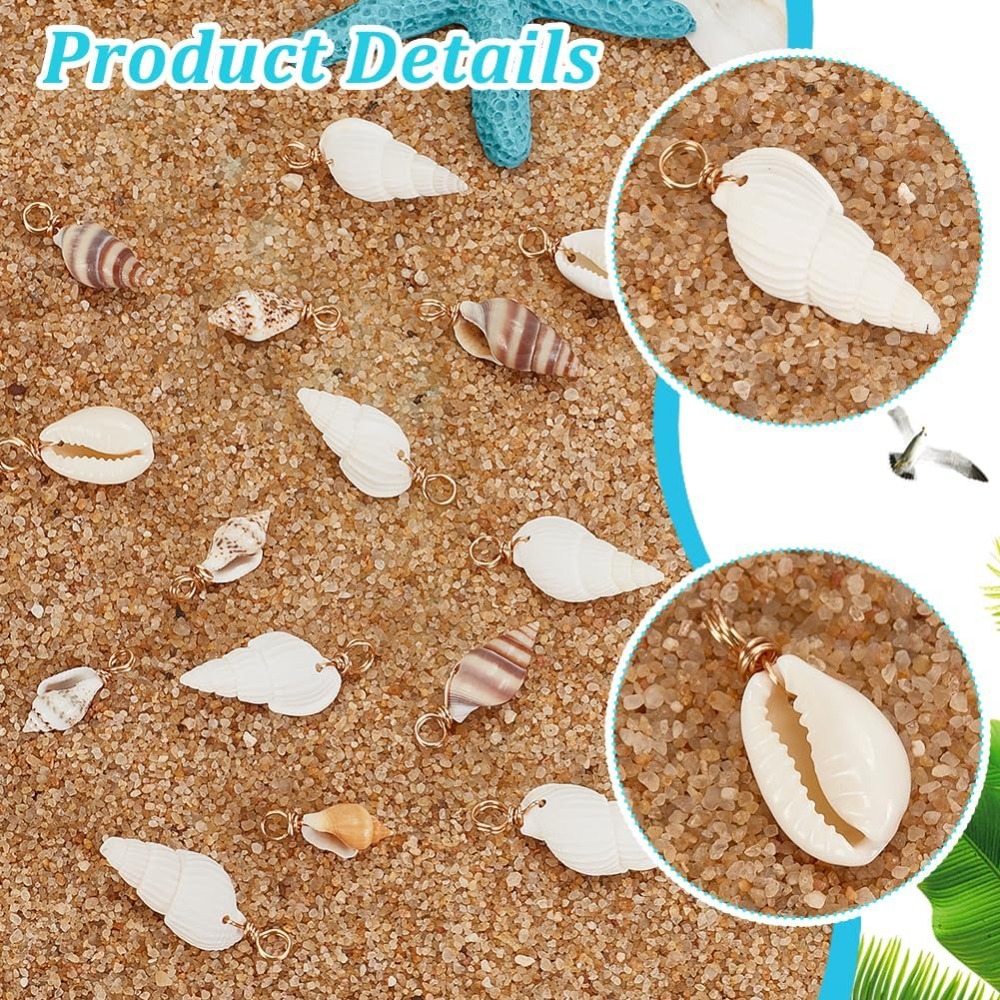 100pcs 4 Styles Natural Shell  – Body Jewelry Beach Bewertung und Preis