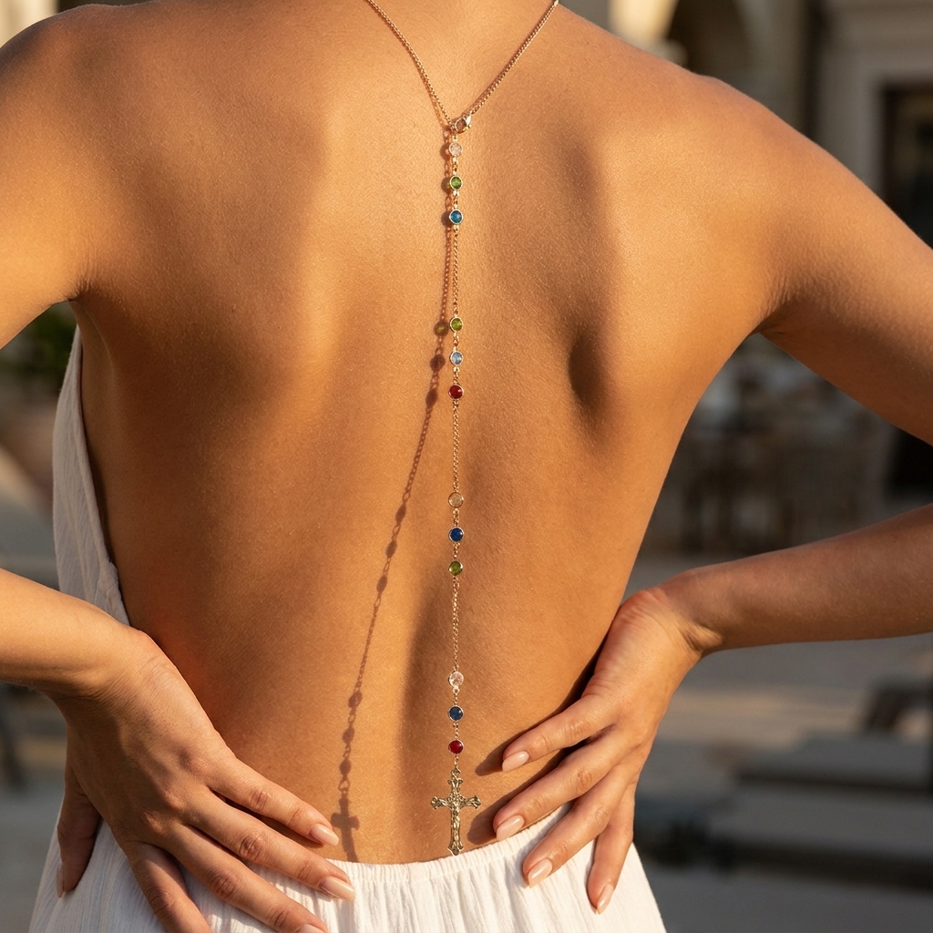 Minimalist Cross Crystal Back  – Body Jewelry Back Bewertung und Preis